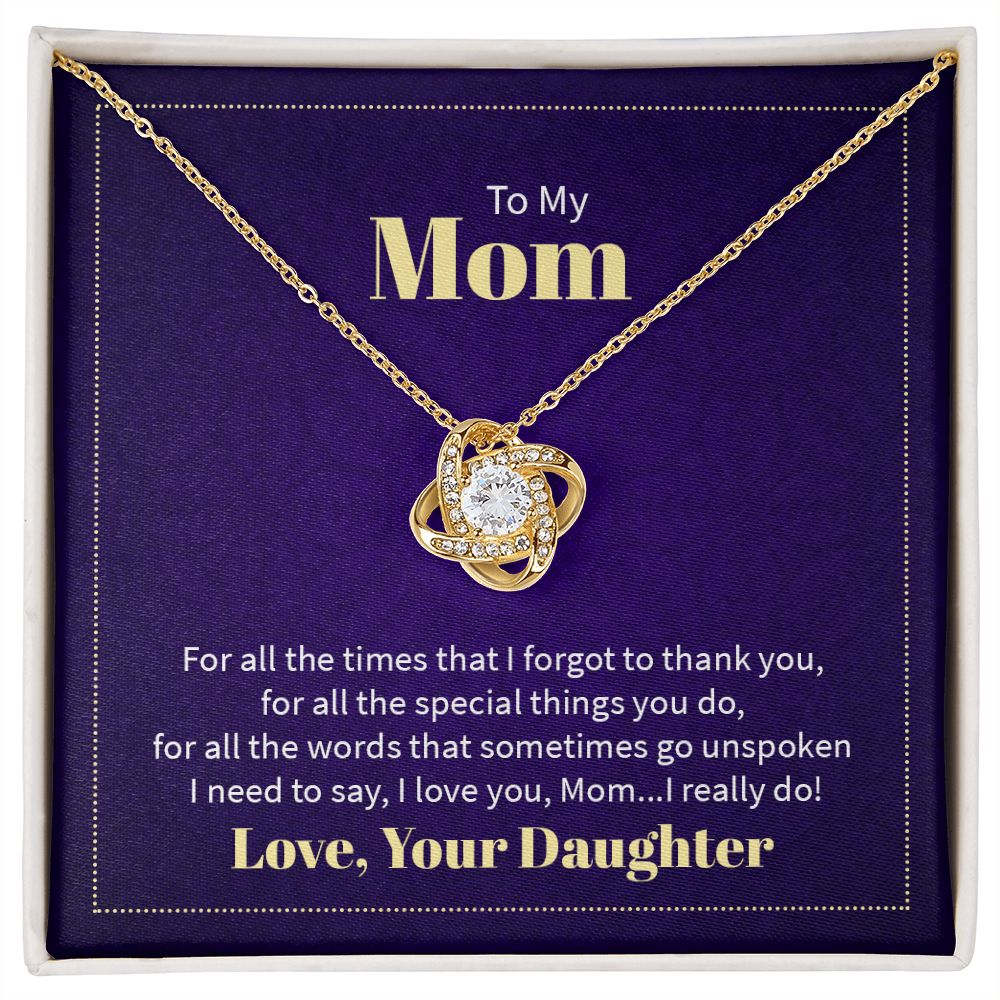 Love Knot Necklace - For Mom From Daughter