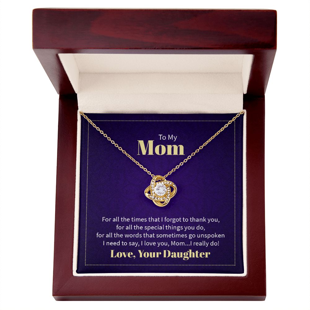 Love Knot Necklace - For Mom From Daughter