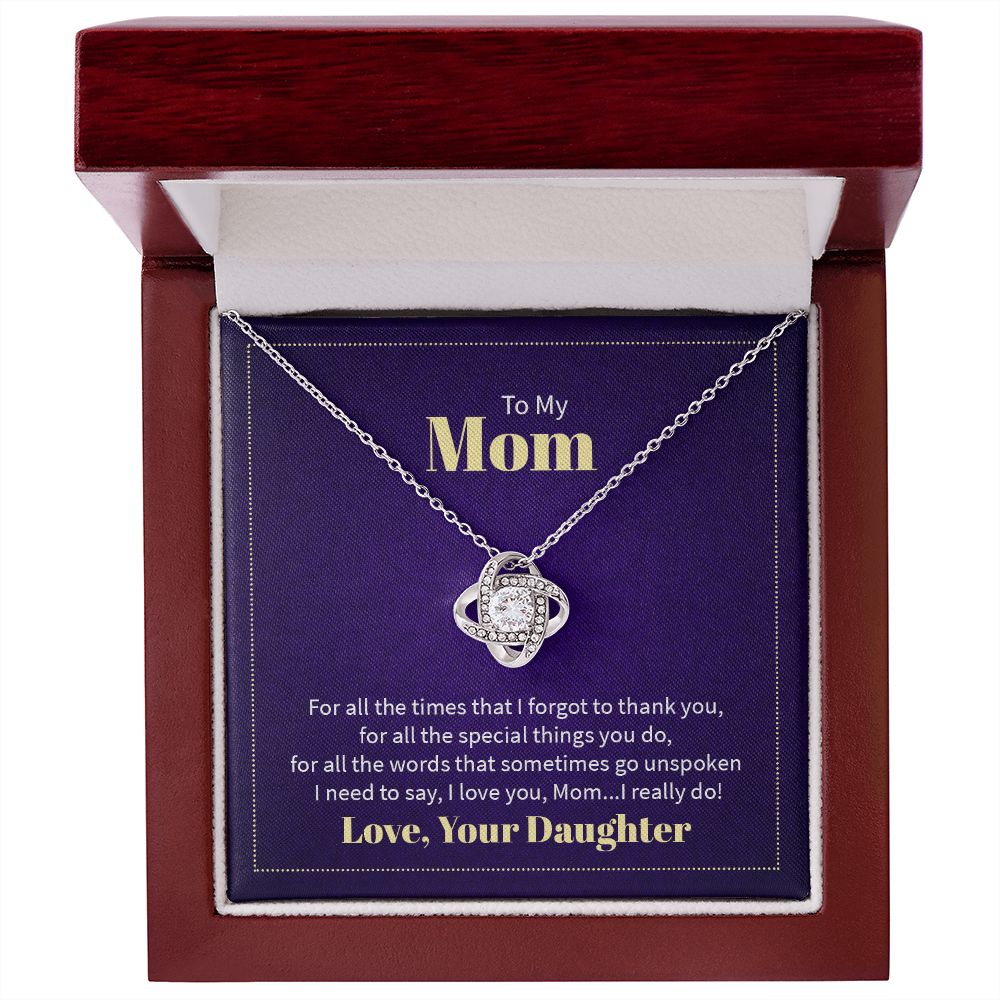 Love Knot Necklace - For Mom From Daughter