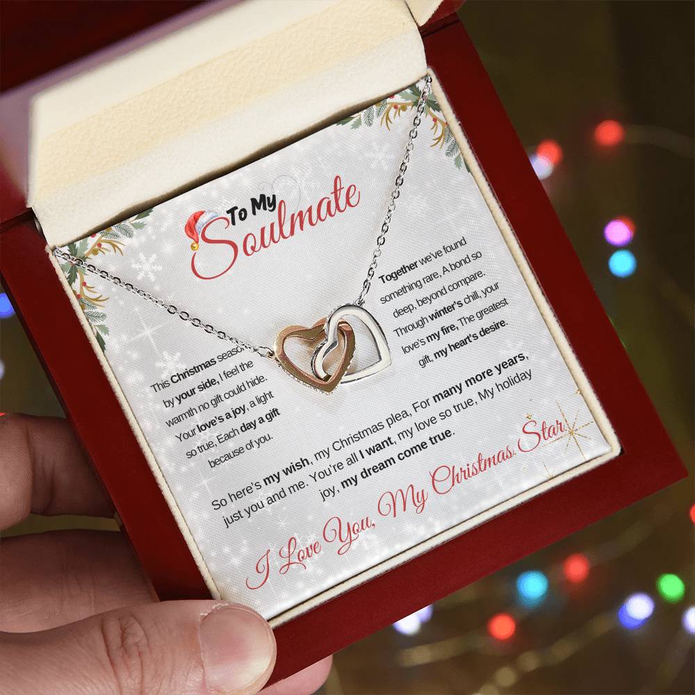 Soulmate - My Heart's Holiday - Interlocking Hearts Necklace