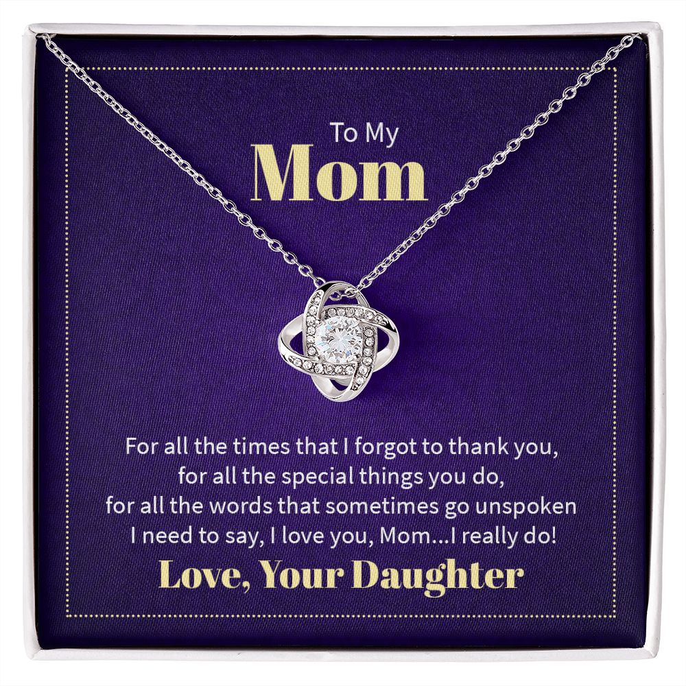 Love Knot Necklace - For Mom From Daughter