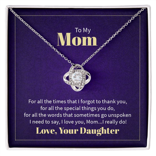 Love Knot Necklace - For Mom From Daughter